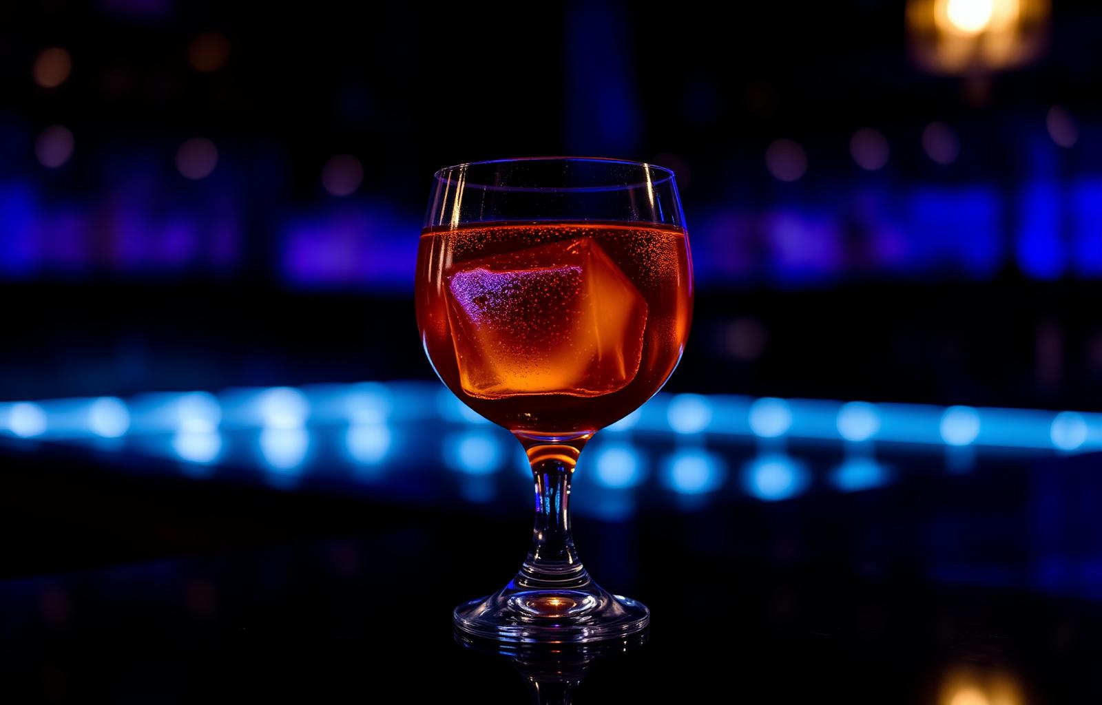 Cocktail premium en ambiance nocturne